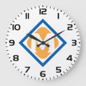 はっきりしたレトロメトロMロゴアーバントランジットエンブレム ラージ壁時計 (正面)