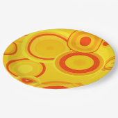 はっきりしたレトロ円紙プレート – 黄色とオレンジ ペーパープレート (アングル)
