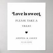 はっきりしたレトロ台本の愛は甘い結婚好意のサイン ポスター (正面)