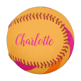 はっきりしたレトロ名オストライプレンジピンク 野球ボール