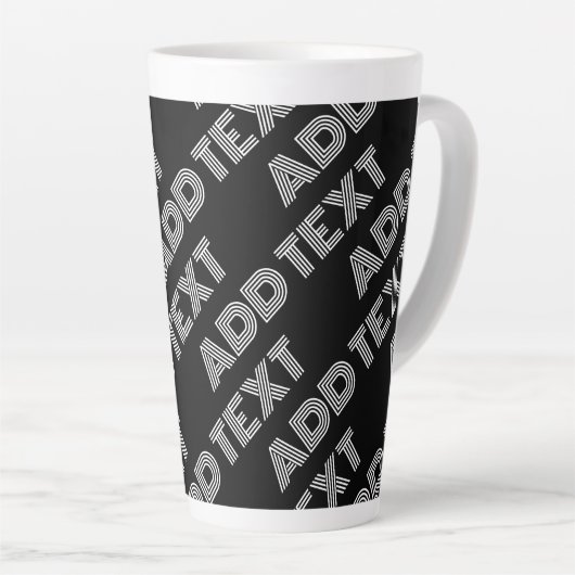 はっきりしたレトロ名モダンまたはワードパターン カフェラテマグ (右アングル)