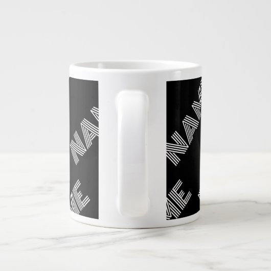 はっきりしたレトロ名モダンまたはワードパターン ジャンボコーヒーマグカップ (裏面)