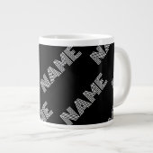 はっきりしたレトロ名モダンまたはワードパターン ジャンボコーヒーマグカップ (正面右)