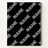 はっきりしたレトロ名モダンまたはワードパターン ノートブック (裏面)
