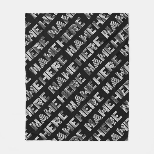 はっきりしたレトロ名モダンまたはワードパターン フリースブランケット (正面)