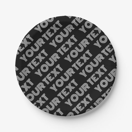 はっきりしたレトロ名モダンまたはワードパターン ペーパープレート (正面)