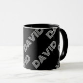 はっきりしたレトロ名モダンまたはワードパターン マグカップ (正面右)