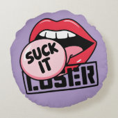 はっきりしたレトロ吸「It」唇デザインシール | おもしろい ラウンドクッション (裏面)