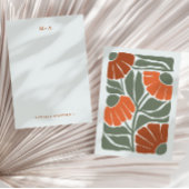 はっきりしたレトロ抽象芸術フローラミニマルモノグラムと名前 ノートカード