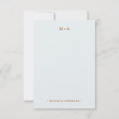 はっきりしたレトロ抽象芸術フローラミニマルモノグラムと名前 ノートカード (正面)