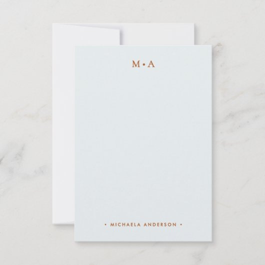 はっきりしたレトロ抽象芸術フローラミニマルモノグラムと名前 ノートカード (正面)