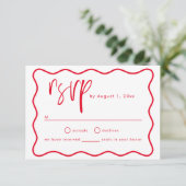 はっきりしたレトロ波形RSVPカード エンクロージャーカード (スタンド正面)