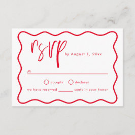 はっきりしたレトロ波形RSVPカード エンクロージャーカード