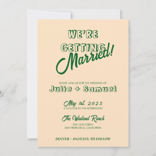 はっきりしたレトロ素朴ウエスタンボホ結婚ズ 招待状 (裏面)