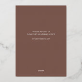 はっきりしたレトロ結婚式の日付写真を保存 箔招待状 (裏面)