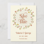 はっきりしたレトロ自然音 |日付の保存 招待状 (正面)