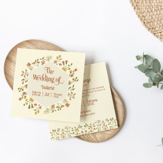 はっきりしたレトロ自然音 |結婚式招待状カード 招待状