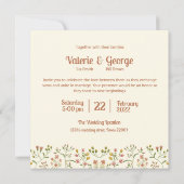 はっきりしたレトロ自然音 |結婚式招待状カード 招待状 (裏面)