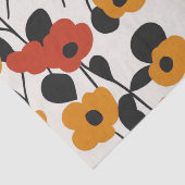 はっきりしたレトロ花柄レッド、オレンジ、ブラック 薄葉紙 (詳細)