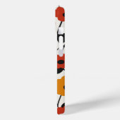 はっきりしたレトロ花柄レッド、オレンジ、ブラック Case-Mate iPhoneケース (裏面 / 左)