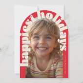 はっきりしたレトロ1フォトアーモダンチクリスマスカード 招待状 (正面)