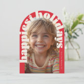 はっきりしたレトロ1フォトアーモダンチクリスマスカード 招待状 (スタンド正面)