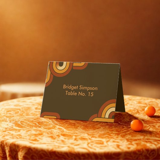 はっきりしたレトロ1970sの結婚ゲストカード サンキューカード