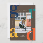 はっきりしたレトロ2024年卒業招待状 招待状 (正面)