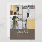 はっきりしたレトロ2024年卒業招待状 招待状 (裏面)