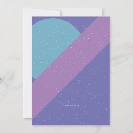 はっきりしたレトロ3写真の卒業発表 案内状 (裏面)