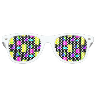 はっきりしたレトロ80Sネオンフルオロ幾何形状プリント レトロサングラス