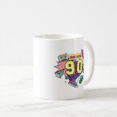 はっきりしたレトロ90年代のアートに戻る コーヒーマグカップ (正面右)