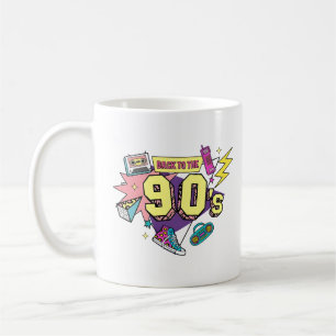 はっきりしたレトロ90年代のアートに戻る コーヒーマグカップ