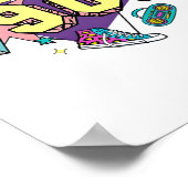 はっきりしたレトロ90年代のアートに戻る ポスター (角)