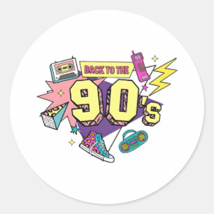 はっきりしたレトロ90年代のアートに戻る ラウンドシール