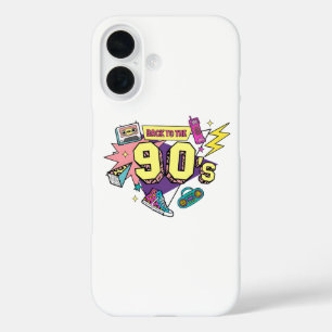 はっきりしたレトロ90年代のアートに戻る iPhone 16ケース