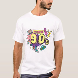 はっきりしたレトロ90年代のアートに戻る Tシャツ