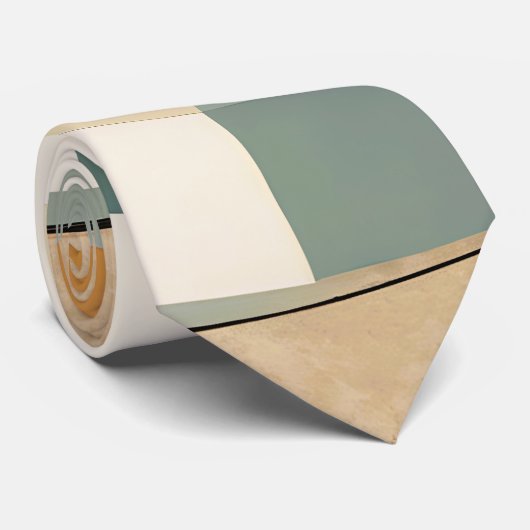 はっきりしたレトロ:抽象芸術円と長方形 ネクタイ (ロール)