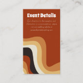 はっきりしたレトロGroovy 70s Bohoの結婚イベント詳細 エンクロージャーカード (正面)