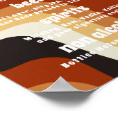 はっきりしたレトロGroovy Orange 70s Bohoの結婚バー ポスター (角)