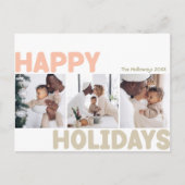 はっきりしたレビューモダン年3枚フォトハッピー シーズンポストカード (正面)