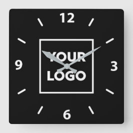 はっきりしたロゴ（黒） スクエア壁時計
