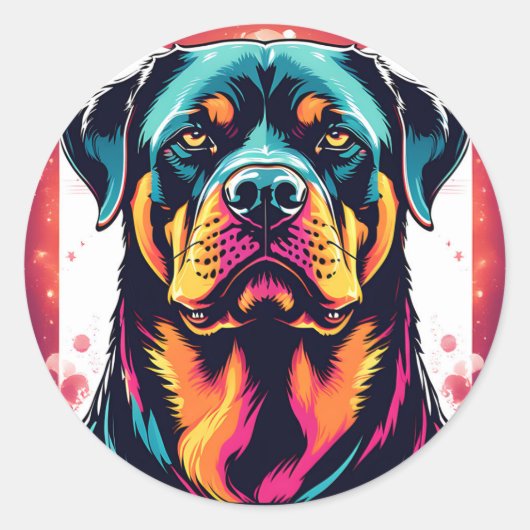 はっきりしたロットワイラー犬 ラウンドシール (正面)