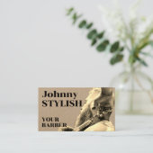 はっきりしたヴィンテージ音理容師 名刺 (スタンド正面)