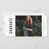 はっきりした写ミニマル真の卒業発表 サンキューカード (正面)