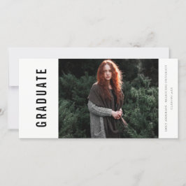 はっきりした写ミニマル真の卒業発表 サンキューカード