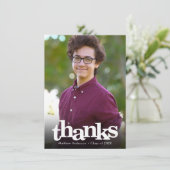 はっきりした写真モダンタイポグラフィ サンキューカード (スタンド正面)