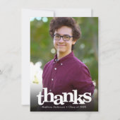 はっきりした写真モダンタイポグラフィ サンキューカード (正面)