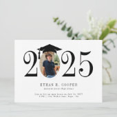 はっきりした写真年モダン卒業発表 案内状 (スタンド正面)