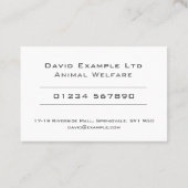 はっきりした動物福祉澄んデザイン 名刺 (裏面)